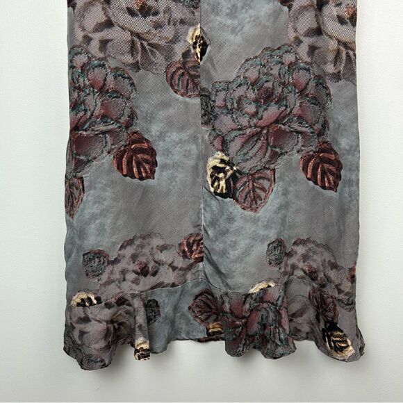 Garnet Hill Olivia A-Line 100% Silk Dress Floral Scoop Neck Short Sleeve Sz 04 - Picture 13 of 16